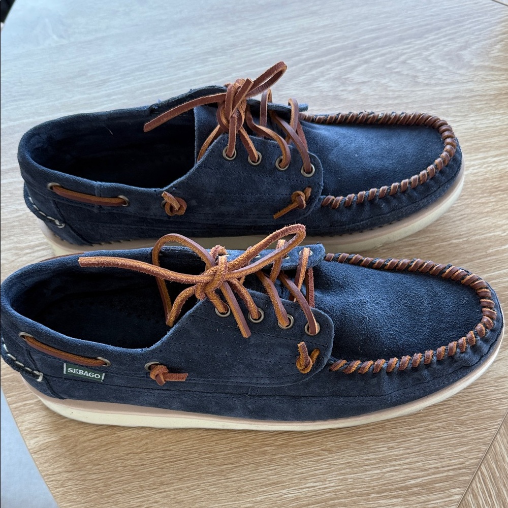 Sebago Campsides Men's Dark Blue and Brown Boat Shoes